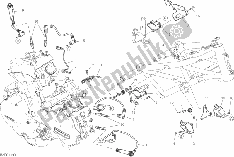 Toutes les pièces pour le Faisceau De Câbles (bobine) du Ducati Multistrada 1260 ABS 2019